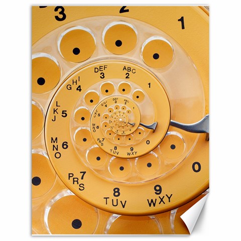 Retro Vintage Yellow Rotary Dial Spiral Droste Canvas 12  x 16  from ArtsNow.com 11.86 x15.41  Canvas - 1