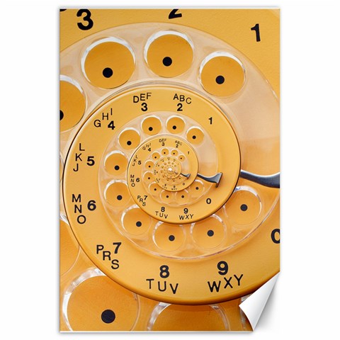 Retro Vintage Yellow Rotary Dial Spiral Droste Canvas 20  x 30  from ArtsNow.com 19.62 x28.9  Canvas - 1