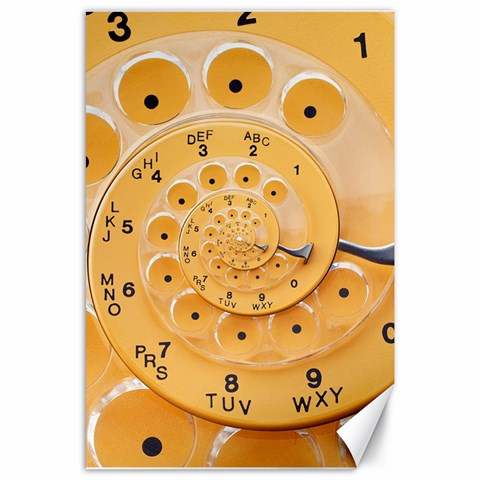 Retro Vintage Yellow Rotary Dial Spiral Droste Canvas 24  x 36  from ArtsNow.com 23.35 x34.74  Canvas - 1