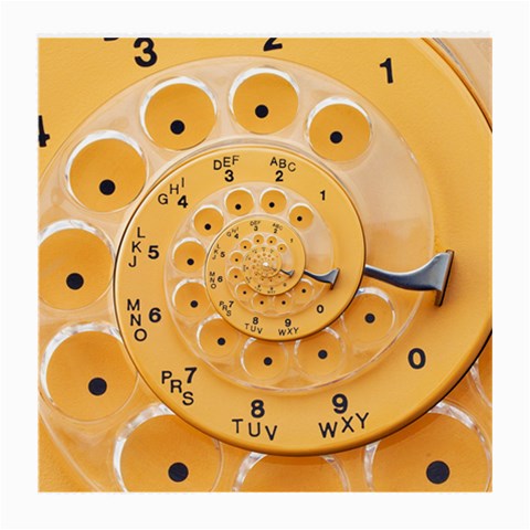 Retro Vintage Yellow Rotary Dial Spiral Droste Medium Glasses Cloth from ArtsNow.com Front