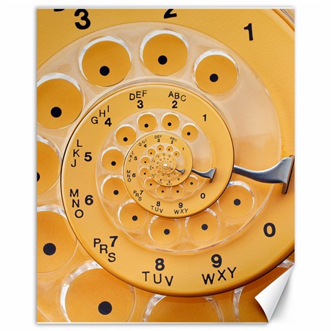 Retro Vintage Yellow Rotary Dial Spiral Droste Canvas 11  x 14  from ArtsNow.com 10.95 x13.48  Canvas - 1