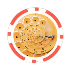 Retro Vintage Yellow Rotary Dial Spiral Droste Poker Chip Card Guard from ArtsNow.com Front