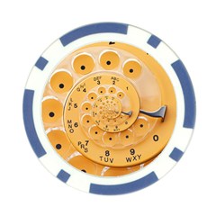 Retro Vintage Yellow Rotary Dial Spiral Droste Poker Chip Card Guard from ArtsNow.com Front