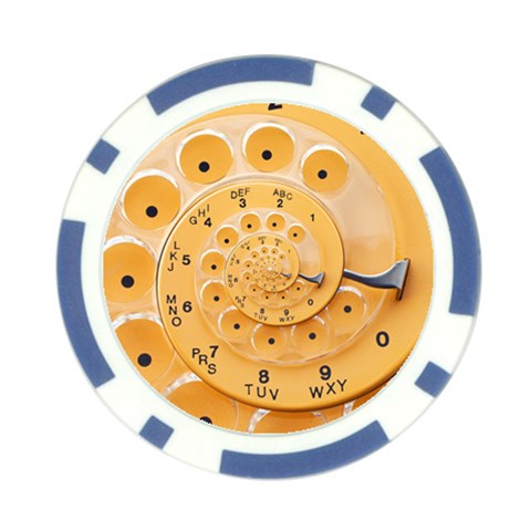 Retro Vintage Yellow Rotary Dial Spiral Droste Poker Chip Card Guard from ArtsNow.com Back