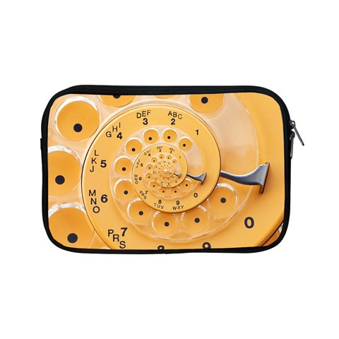 Retro Vintage Yellow Rotary Dial Spiral Droste Apple iPad Mini Zipper Case from ArtsNow.com Front