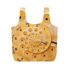 Retro Vintage Yellow Rotary Dial Spiral Droste Full Print Recycle Bag (M) from ArtsNow.com Front