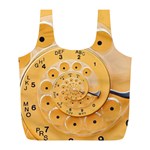 Retro Vintage Yellow Rotary Dial Spiral Droste Full Print Recycle Bag (L)