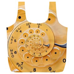 Retro Vintage Yellow Rotary Dial Spiral Droste Full Print Recycle Bag (XL) from ArtsNow.com Front