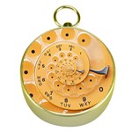 Retro Vintage Yellow Rotary Dial Spiral Droste Gold Compass