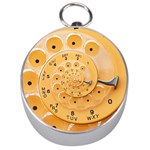 Retro Vintage Yellow Rotary Dial Spiral Droste Silver Compass