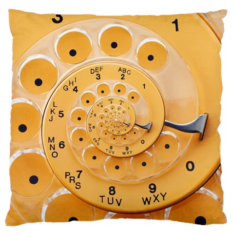 Retro Vintage Yellow Rotary Dial Spiral Droste Standard Flano Cushion Case (Two Sides) from ArtsNow.com Front