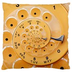 Retro Vintage Yellow Rotary Dial Spiral Droste Large Flano Cushion Case (One Side)