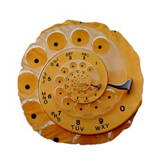 Retro Vintage Yellow Rotary Dial Spiral Droste Standard 15  Premium Flano Round Cushion  from ArtsNow.com Front