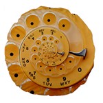 Retro Vintage Yellow Rotary Dial Spiral Droste Large 18  Premium Flano Round Cushion 