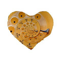 Retro Vintage Yellow Rotary Dial Spiral Droste Standard 16  Premium Flano Heart Shape Cushion  from ArtsNow.com Front