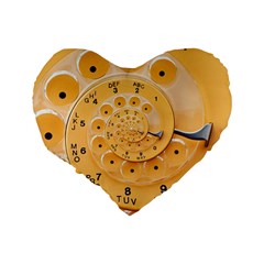 Retro Vintage Yellow Rotary Dial Spiral Droste Standard 16  Premium Flano Heart Shape Cushion  from ArtsNow.com Back