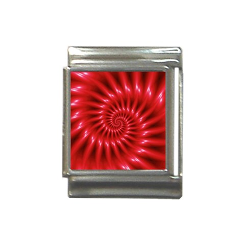 Glossy Red Spiral Fractal Italian Charm (13mm) from ArtsNow.com Front