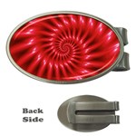 Glossy Red Spiral Fractal Money Clip (Oval)