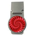 Glossy Red Spiral Fractal Money Clip (Round)