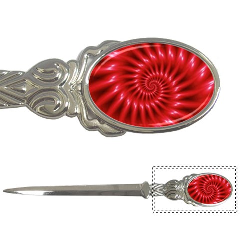 Glossy Red Spiral Fractal Letter Opener from ArtsNow.com Front