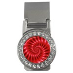 Glossy Red Spiral Fractal Money Clip (CZ)