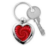 Glossy Red Spiral Fractal Key Chain (Heart)