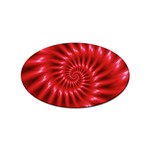 Glossy Red Spiral Fractal Sticker (Oval)