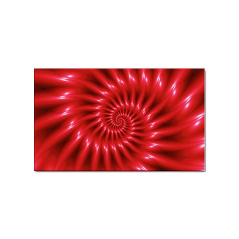 Glossy Red Spiral Fractal Sticker (Rectangular) from ArtsNow.com Front