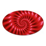 Glossy Red Spiral Fractal Magnet (Oval)