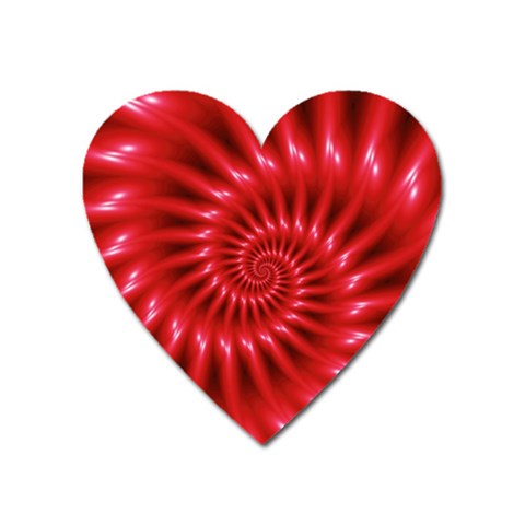 Glossy Red Spiral Fractal Magnet (Heart) from ArtsNow.com Front