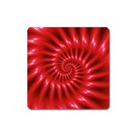 Glossy Red Spiral Fractal Magnet (Square)