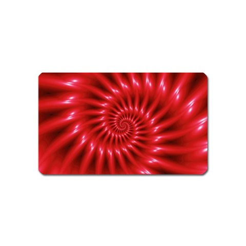 Glossy Red Spiral Fractal Magnet (Name Card) from ArtsNow.com Front