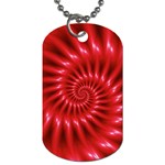 Glossy Red Spiral Fractal Dog Tag (One Side)