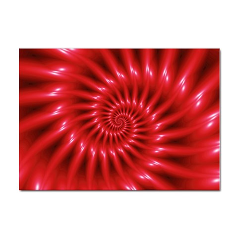 Glossy Red Spiral Fractal Sticker A4 (10 pack) from ArtsNow.com Front