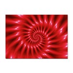 Glossy Red Spiral Fractal Sticker A4 (10 pack)