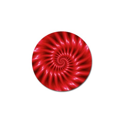 Glossy Red Spiral Fractal Golf Ball Marker from ArtsNow.com Front