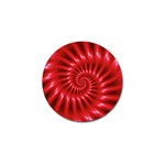 Glossy Red Spiral Fractal Golf Ball Marker