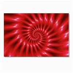 Glossy Red Spiral Fractal Postcard 4  x 6 