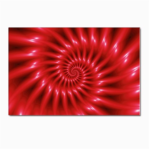 Glossy Red Spiral Fractal Postcard 4 x 6  (Pkg of 10) from ArtsNow.com Front