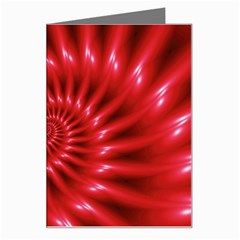 Glossy Red Spiral Fractal Greeting Card from ArtsNow.com Left