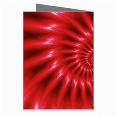 Glossy Red Spiral Fractal Greeting Card from ArtsNow.com Right