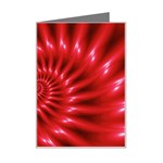 Glossy Red Spiral Fractal Mini Greeting Card