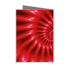 Glossy Red Spiral Fractal Mini Greeting Card from ArtsNow.com Right