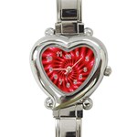 Glossy Red Spiral Fractal Heart Italian Charm Watch