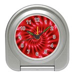 Glossy Red Spiral Fractal Travel Alarm Clock