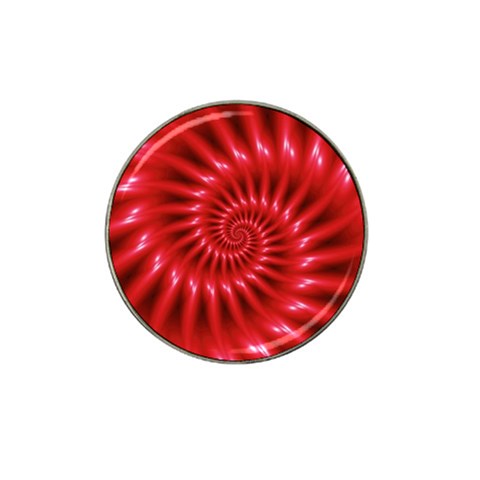 Glossy Red Spiral Fractal Hat Clip Ball Marker from ArtsNow.com Front