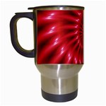 Glossy Red Spiral Fractal Travel Mug (White)