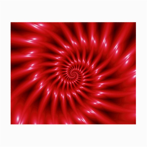 Glossy Red Spiral Fractal Small Glasses Cloth from ArtsNow.com Front