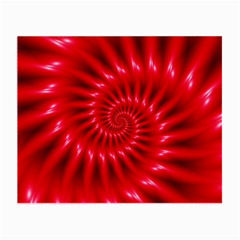 Glossy Red Spiral Fractal Small Glasses Cloth from ArtsNow.com Front