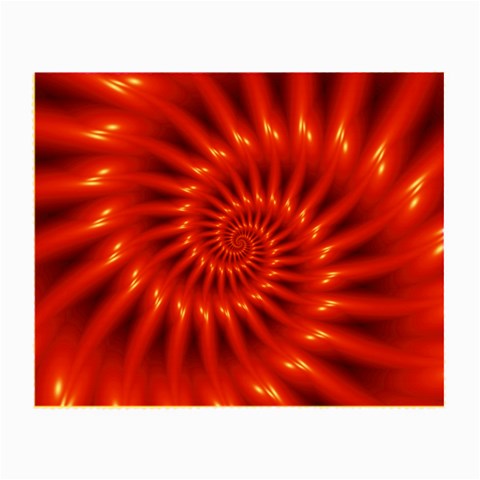 Glossy Red Spiral Fractal Small Glasses Cloth from ArtsNow.com Front